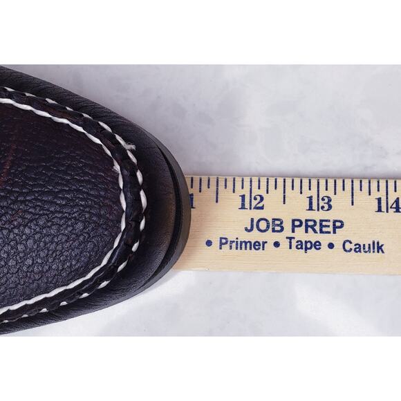 L.L. BEAN Brown Peebled Leather Boat Shoes Men's Size 8.5 D in EUC - Picture 11 of 16